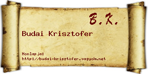 Budai Krisztofer névjegykártya