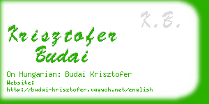 krisztofer budai business card